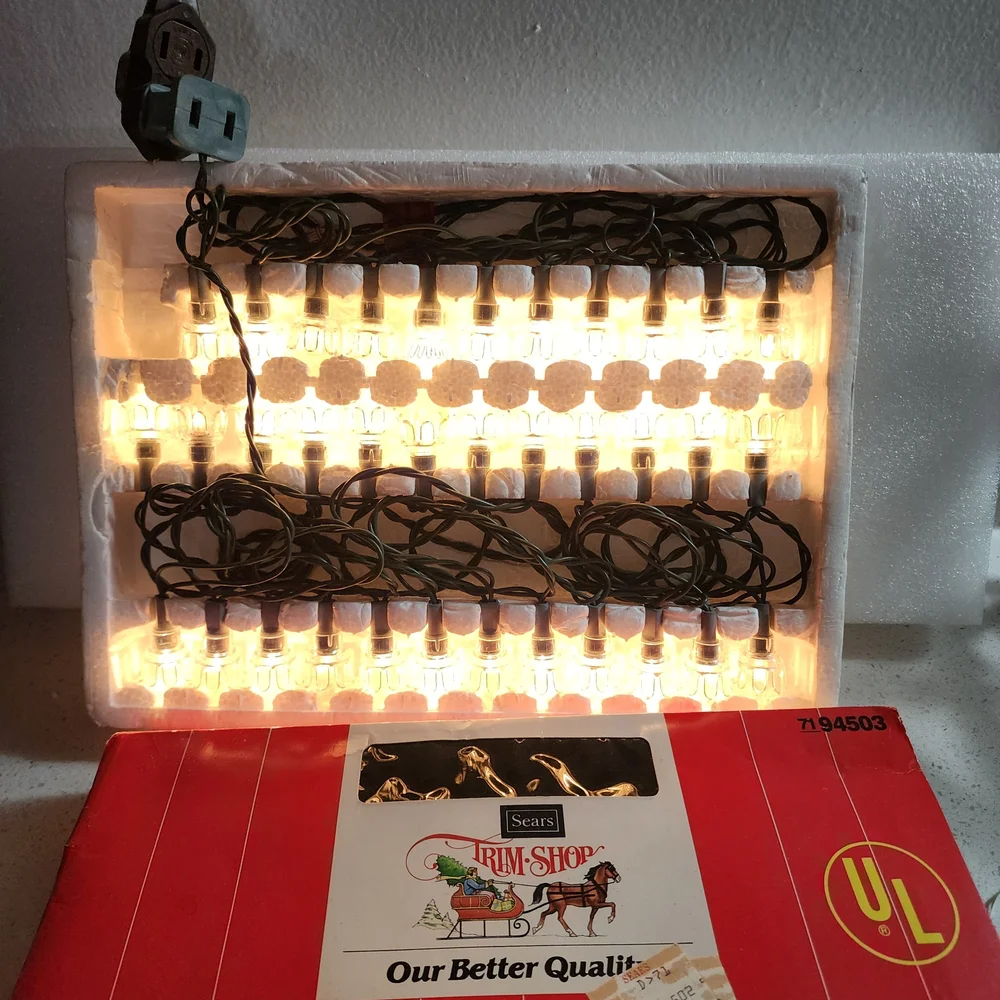 Vintage Sears Trim Shop 35 Light Set In Original Package